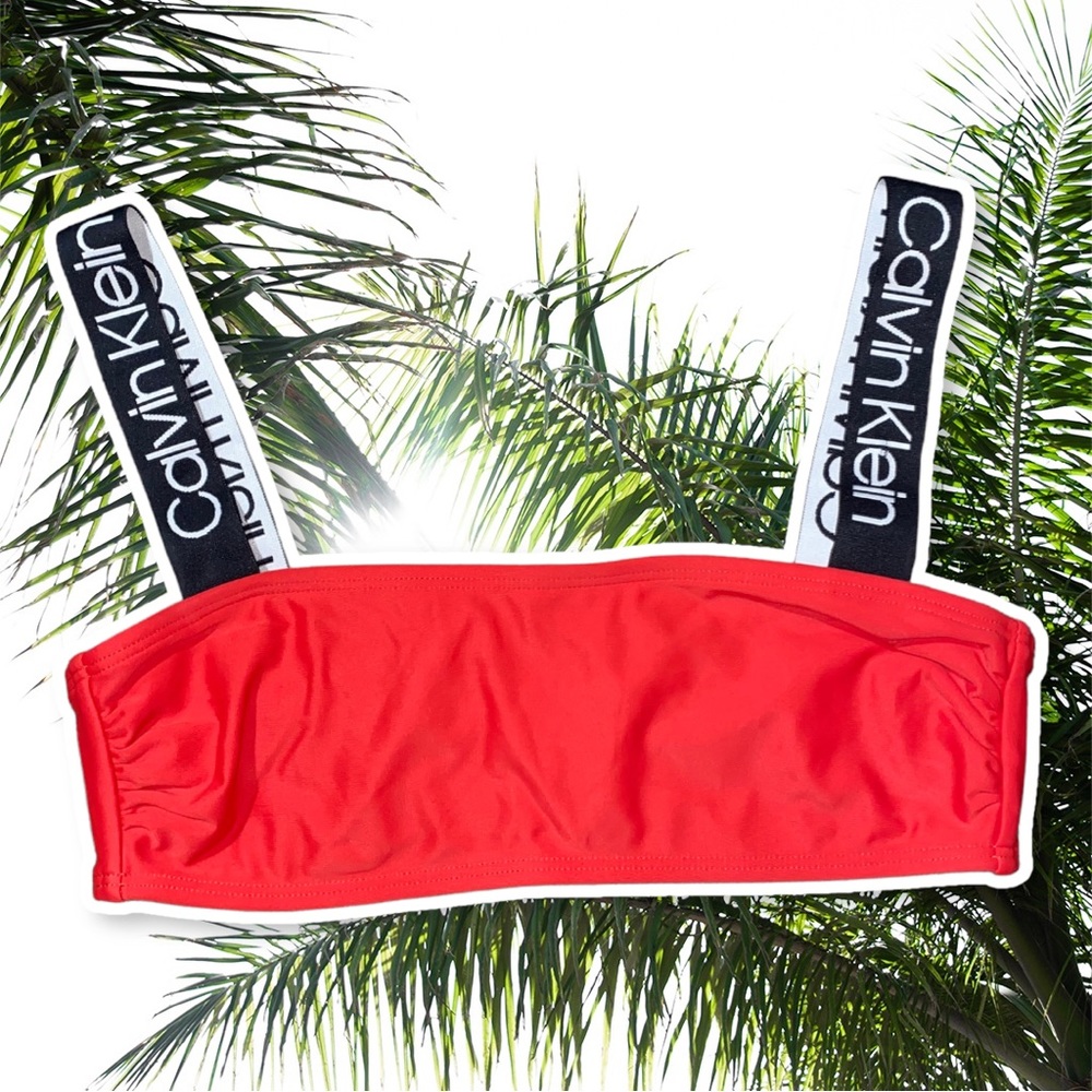 Calvin Klein Logo Strap Swimwear Top ❤️
